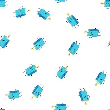 Pattern cute book character cartoon vector Stock Illustration