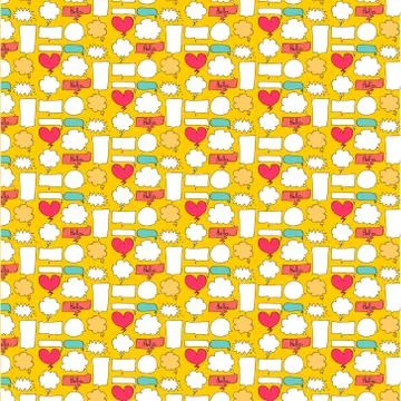 Pattern Cute Bubble With Yellow Background. Stock Illustration
