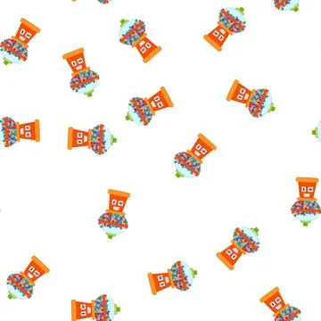Pattern cute bubblegum machine cartoon vector Illustrazione stock