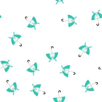 Pattern cute bunny character umbrella creating a playful design イラスト素材