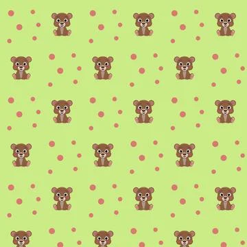 Pattern of cute cartoon bears Illustrazione stock