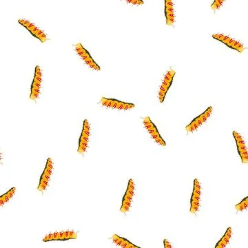 Pattern cute cartoon caterpillar larva illustrating insect growth cycle Illustrazione stock