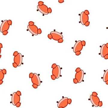 Pattern Cute cartoon crab character children's bath toy Stock Illustration