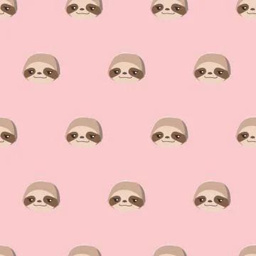Pattern with cute cartoon sloths.. 스톡 일러스트