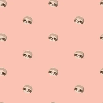 Pattern with cute cartoon sloths.. Stock Illustration