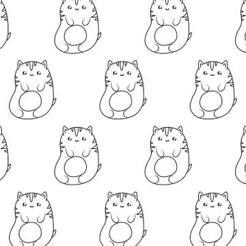 Pattern of cute cats baby animals kawaii style Stock Illustration