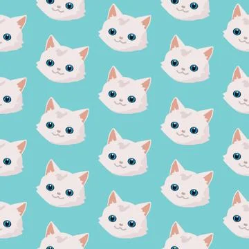 Pattern with cute cats. Stock Illustration