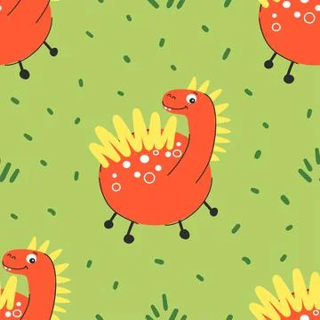 Pattern cute dinosaurs for kids, poster, t-shirt, background Illustrazione stock