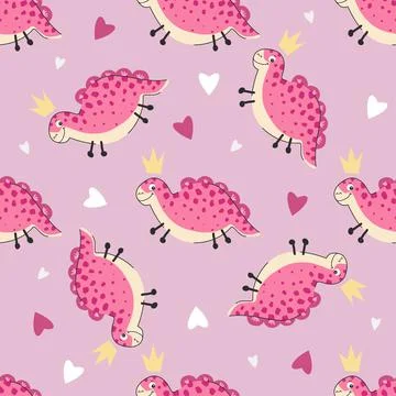 Pattern cute dinosaurs for kids, poster, t-shirt, background Stock Illustration