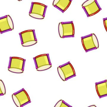 Pattern cute drum toy cartoon vector Stockillustratie