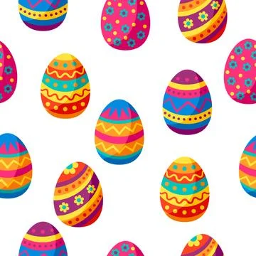 Pattern with cute Easter eggs. イラスト素材