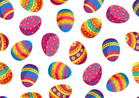 Pattern with cute Easter eggs. イラスト素材
