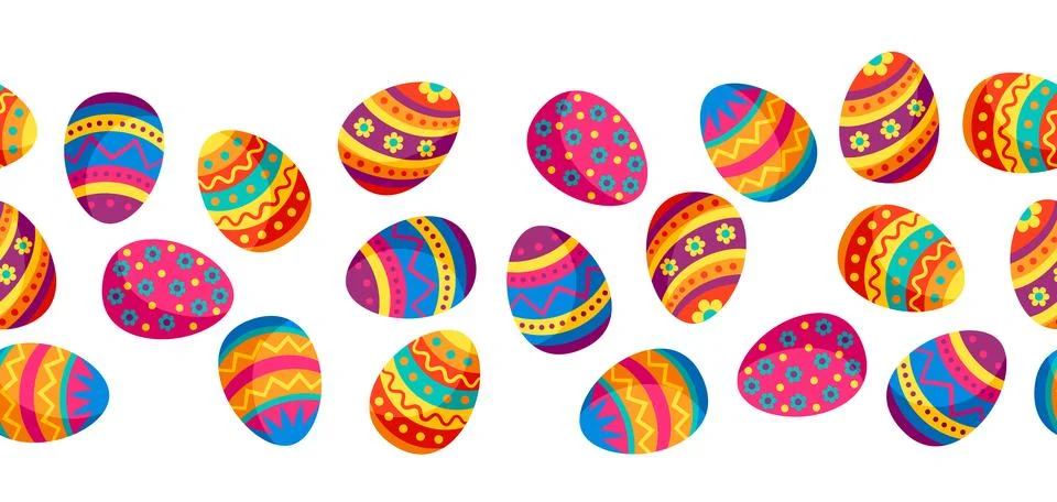 Pattern with cute Easter eggs. イラスト素材