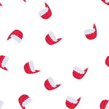 Pattern cute elf santa hat cartoon vector 스톡 일러스트