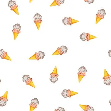 Pattern cute garden gnome cartoon vector Stock Illustration