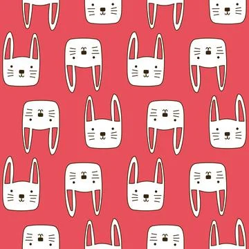 Pattern with a cute hare Stock Illustration