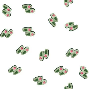 Pattern cute kid slippers cartoon vector Stock Illustration
