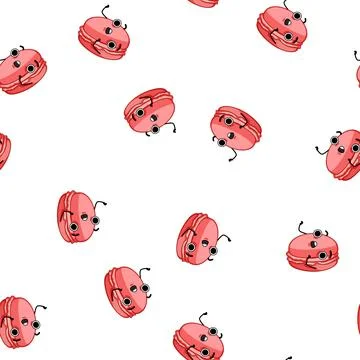 Pattern cute macaron character cartoon vector Stockillustratie