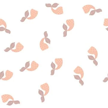 Pattern cute mermaid tail cartoon vector Stockillustratie