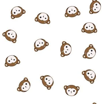 Pattern Cute monkey head combining animal and digital camera concepts Stock Illustration