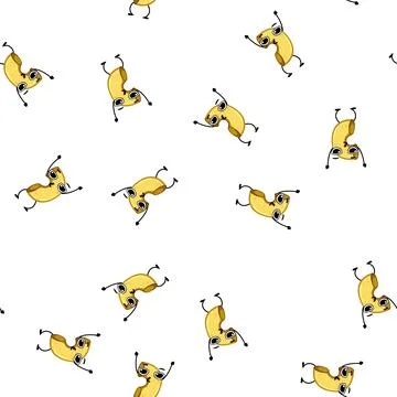 Pattern cute pasta character cartoon vector Stock Illustration
