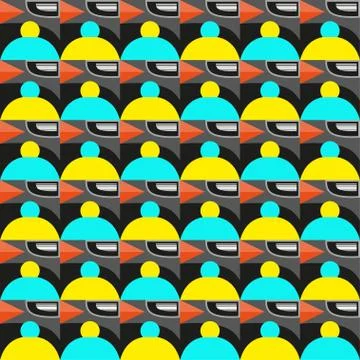 Pattern with cute penguins Stock Illustration