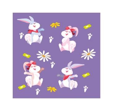 Pattern cute with rabbit of easter 스톡 일러스트
