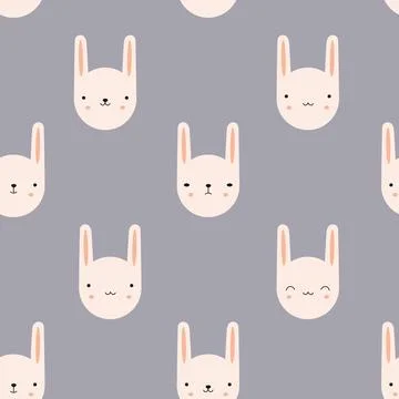 Pattern with cute rabbits Stock Illustration