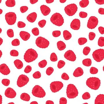 Pattern with cute raspberry Stock Illustration