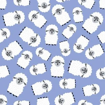Pattern with cute sheep Illustrazione stock