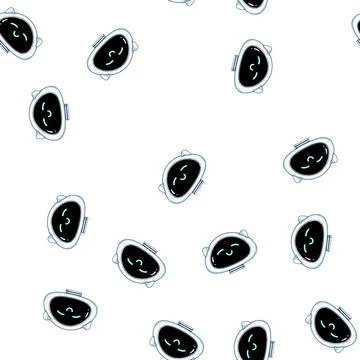 Pattern Cute smiling robot head showing artificial intelligence emotions Stock Illustration