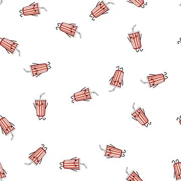 Pattern cute soda cup character cartoon vector イラスト素材