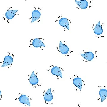 Pattern cute water drop character cartoon vector Stock Illustration