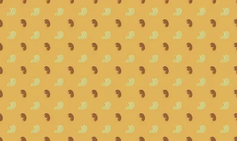 Pattern of cute yellow and brown ducklings on a beige background Stock Illustration