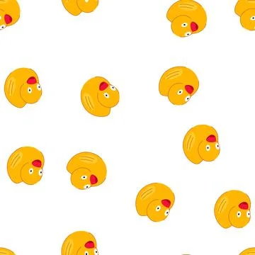 Pattern cute yellow rubber duck simple bath toy Stock Illustration