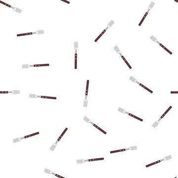 Pattern cutlery fork cartoon vector Stock Illustration