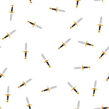 Pattern dagger with gold hilt and black grip Stock Illustration