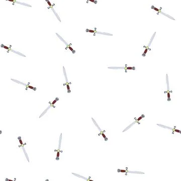 Pattern dagger with green gem on hilt Stock Illustration