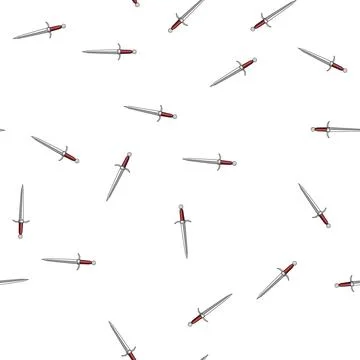 Pattern Dagger with shining blade and red hilt Stock Illustration