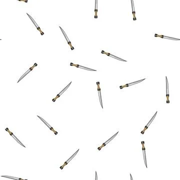 Pattern Dagger weapon with sharp blade cartoon Stock Illustration