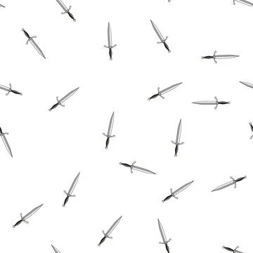 Pattern Dagger weapon symbolizing power, conflict, and protection Illustrazione stock