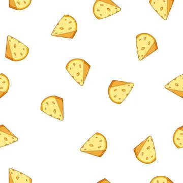 Pattern dairy cheese cartoon vector Stock Illustration