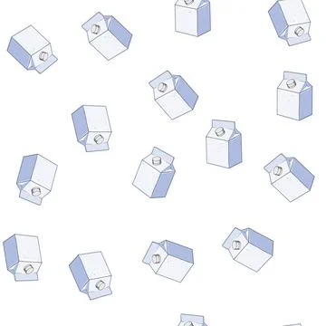 Pattern dairy milk box cartoon vector Stock Illustration
