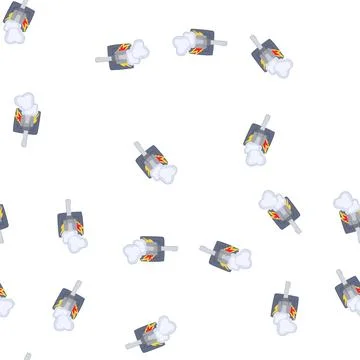 Pattern damage short circuit fire cartoon vector Stock Illustration