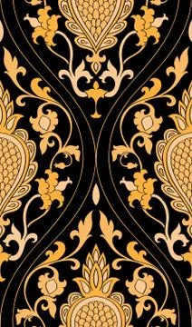 Pattern with damask. Stock Illustration