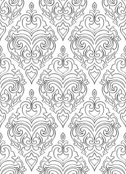 Pattern with damask for wallpaper. Stock Illustration