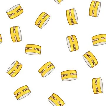 Pattern dance tambourine cartoon vector Stockillustratie