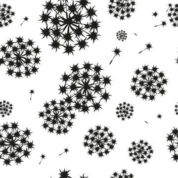 Pattern with dandelions Stock Illustration