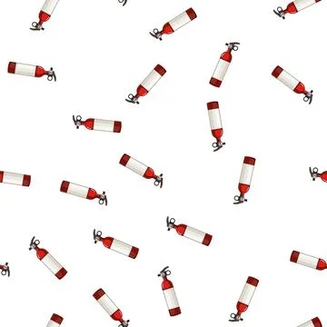 Pattern danger fire extinguisher cartoon vector Stock Illustration
