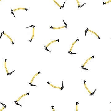 Pattern dangerous piolet ice tool cartoon vector Stock Illustration
